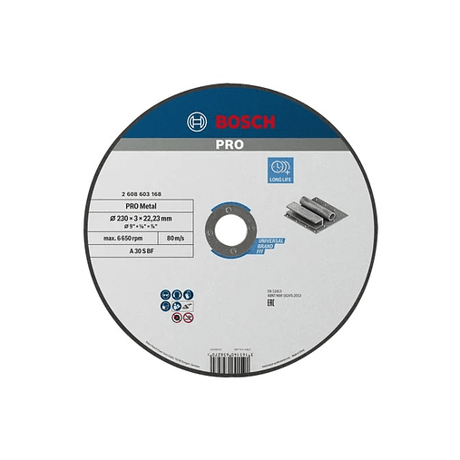 Disco abrasivo Ø230mm colado PRO Metal BOSCH 1
