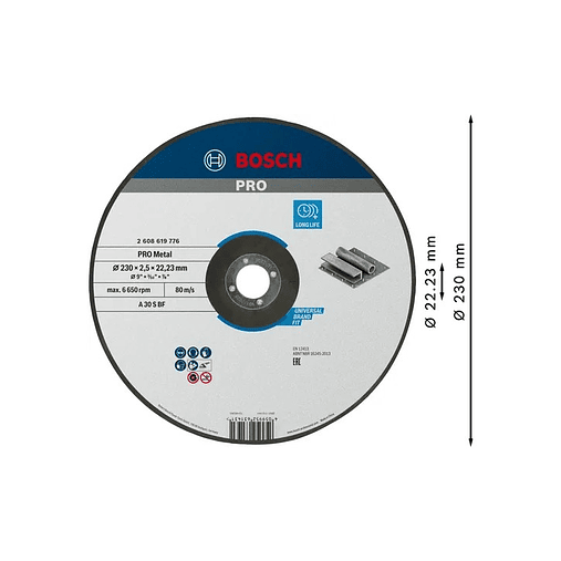 Disco abrasivo Ø230mm colado PRO Metal BOSCH 2