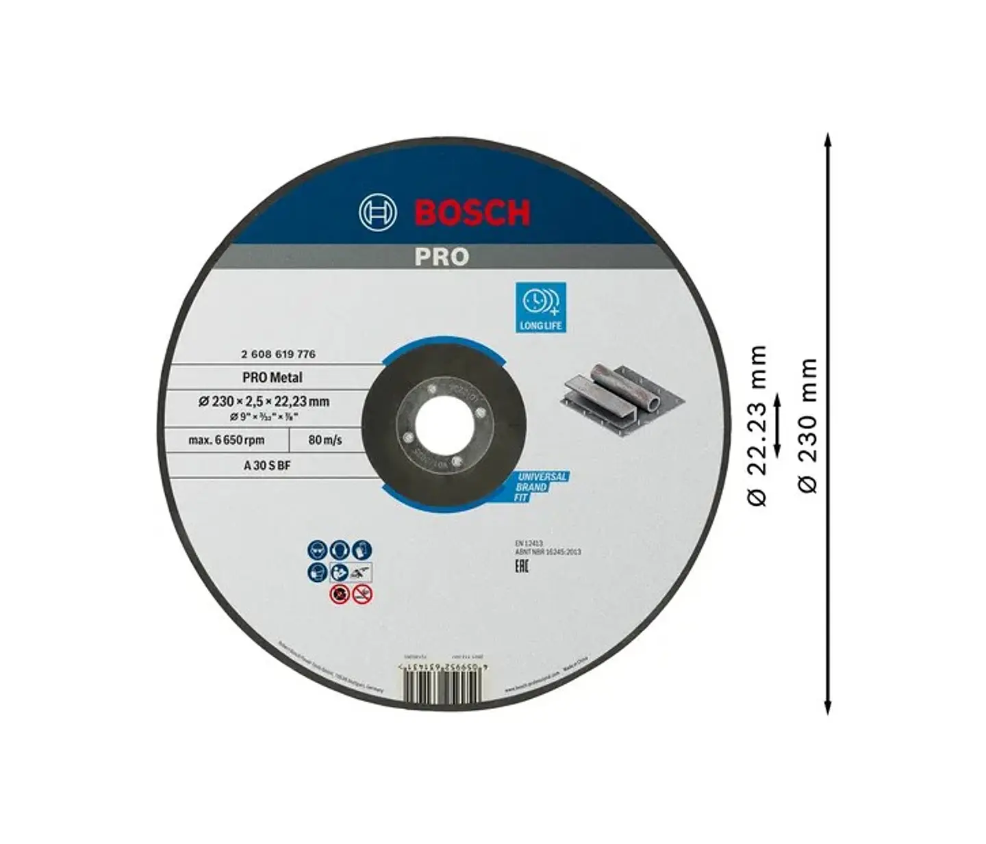 Disco abrasivo Ø230mm colado PRO Metal BOSCH 2