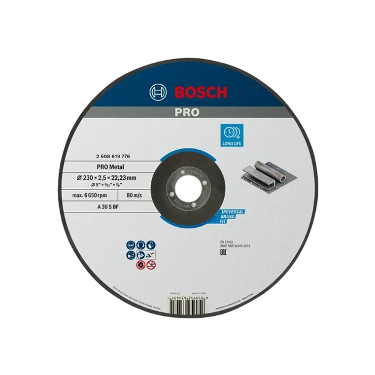 Disco abrasivo Ø230mm colado PRO Metal BOSCH 1