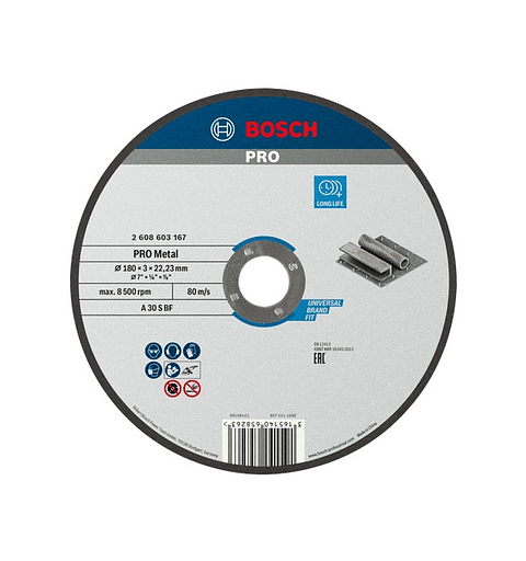 Disco abrasivo Ø180mm colado PRO Metal BOSCH