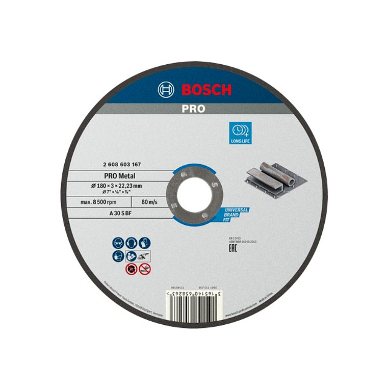 Disco abrasivo Ø180mm colado PRO Metal BOSCH 1