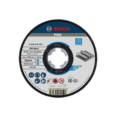 Disco abrasivo Ø115mm colado PRO Metal BOSCH