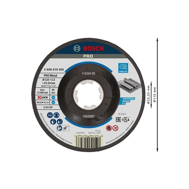 Disco abrasivo Ø115mm colado PRO Metal BOSCH 2