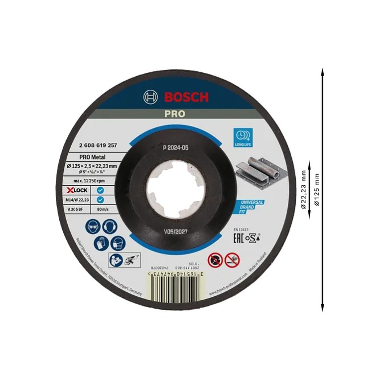 Disco abrasivo Ø125mm colado PRO Metal BOSCH 2