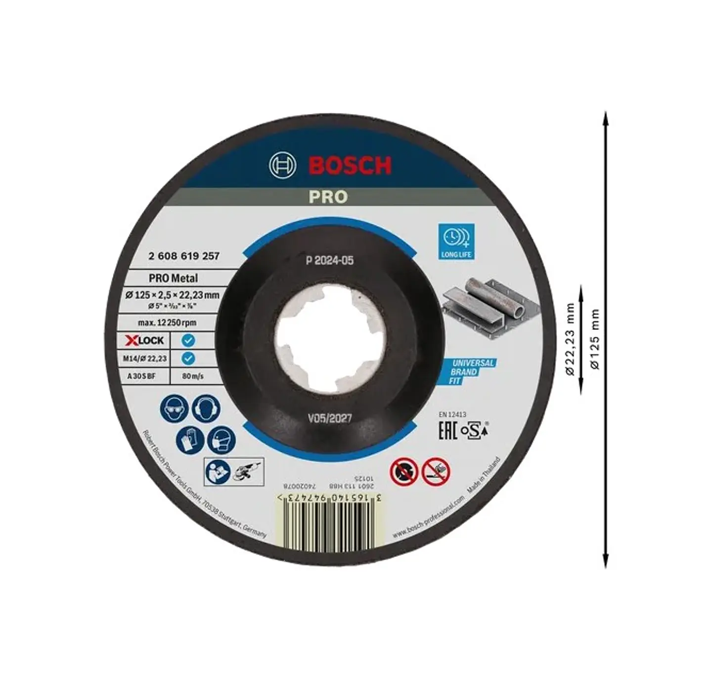 Disco abrasivo Ø125mm colado PRO Metal BOSCH 2