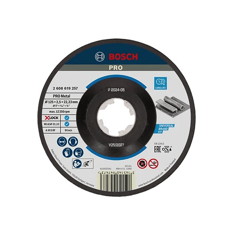 Disco abrasivo Ø125mm colado PRO Metal BOSCH