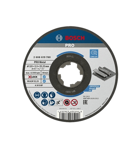 Disco abrasivo Ø115mm colado PRO Metal BOSCH