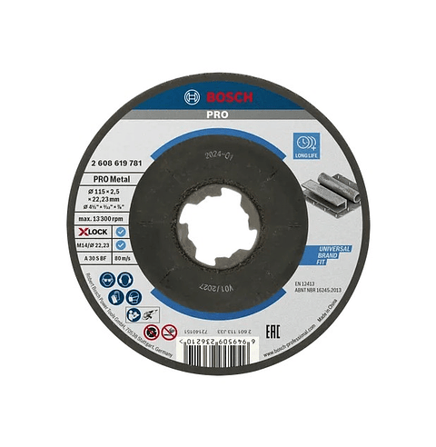 Disco abrasivo Ø115mm colado PRO Metal BOSCH