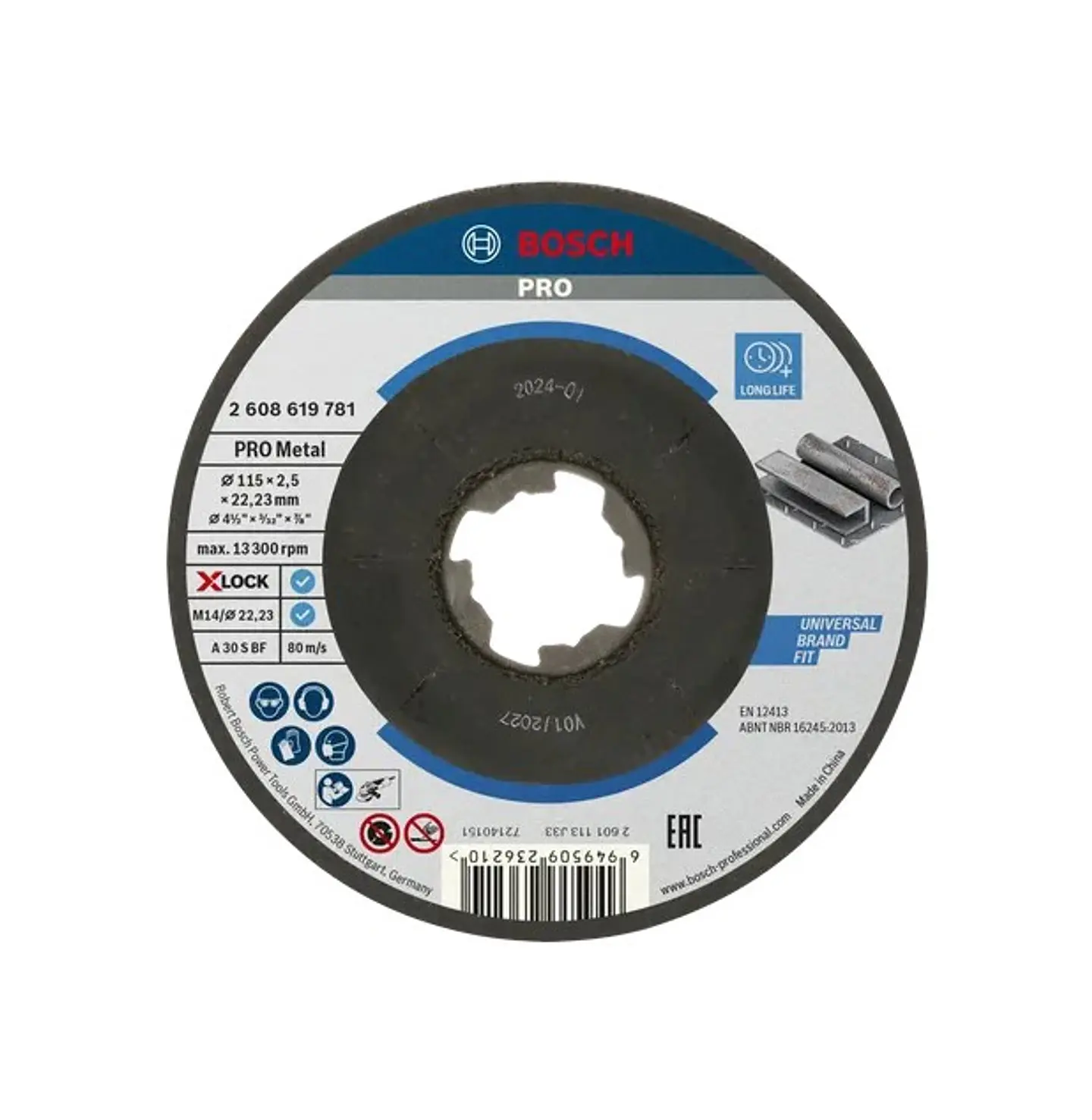 Disco abrasivo Ø115mm colado PRO Metal BOSCH 1