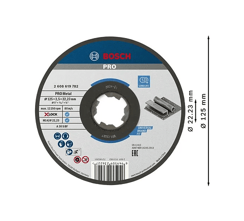 Disco abrasivo Ø125mm colado PRO Metal BOSCH