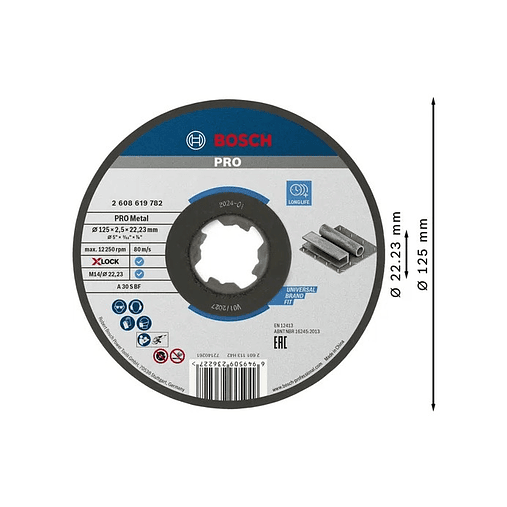 Disco abrasivo Ø125mm colado PRO Metal BOSCH 2