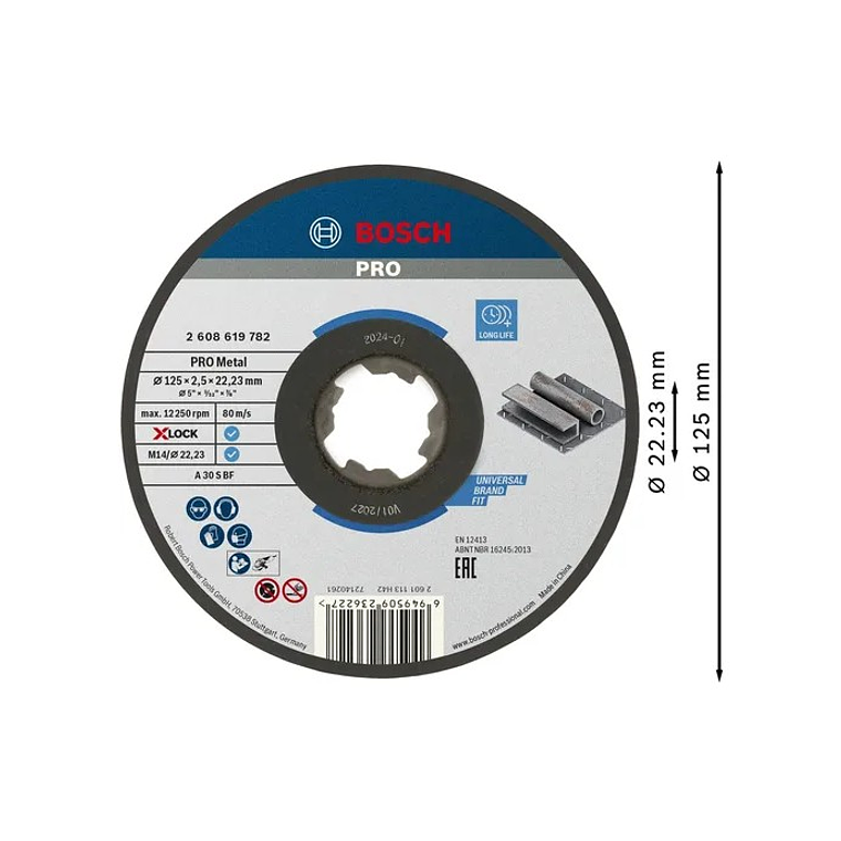 Disco abrasivo Ø125mm colado PRO Metal BOSCH 2