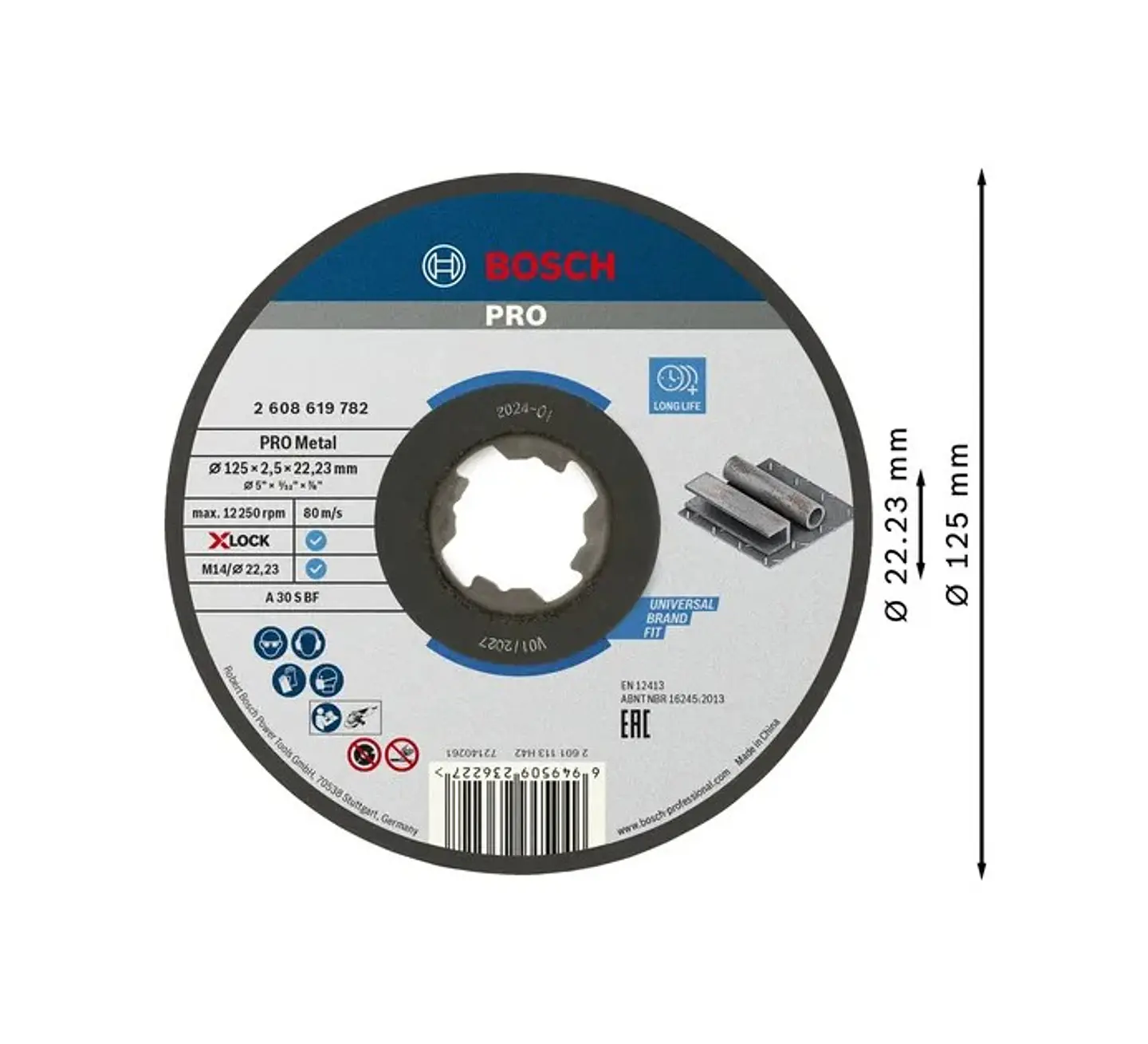 Disco abrasivo Ø125mm colado PRO Metal BOSCH 2