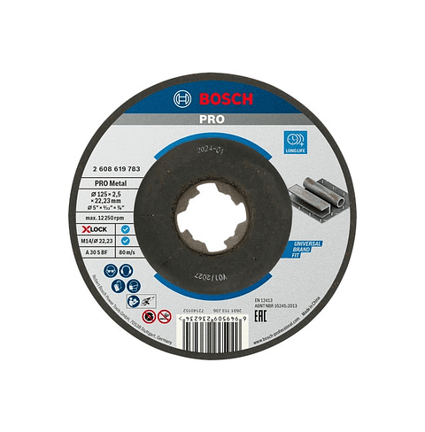 Disco abrasivo Ø125mm colado PRO Metal BOSCH