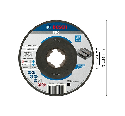 Disco abrasivo Ø125mm colado PRO Metal BOSCH