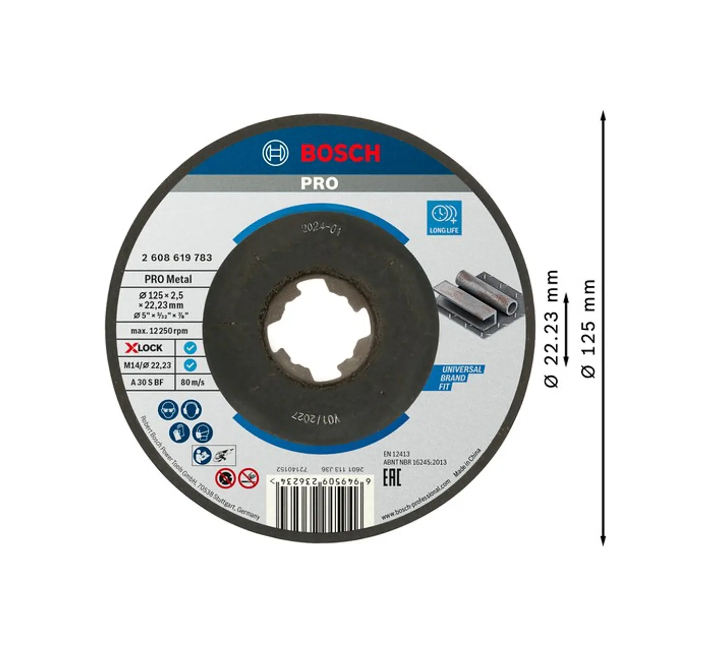 Disco abrasivo Ø125mm colado PRO Metal BOSCH 2
