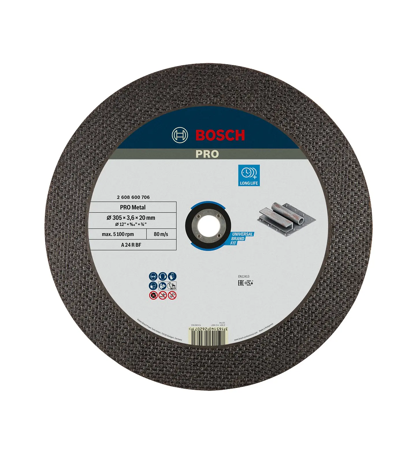 Disco abrasivo Ø305mm colado PRO Metal BOSCH  1