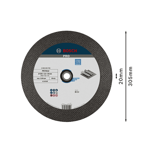 Disco abrasivo Ø305mm colado PRO Metal BOSCH  2