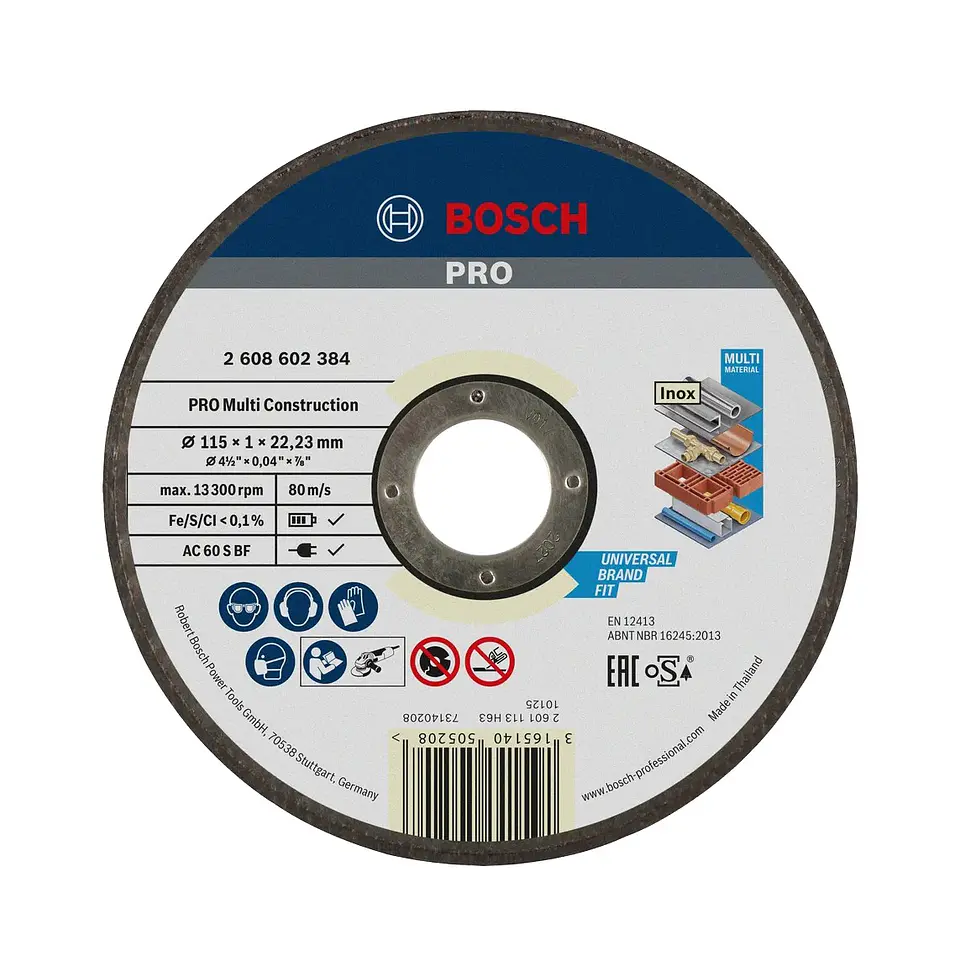 Disco abrasivo Ø115mm PRO Multi Construction colado BOSCH  1
