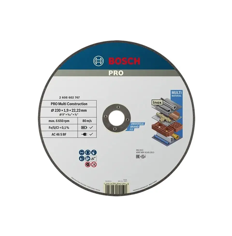 Disco abrasivo Ø230mm PRO Multi Construction colado BOSCH  1