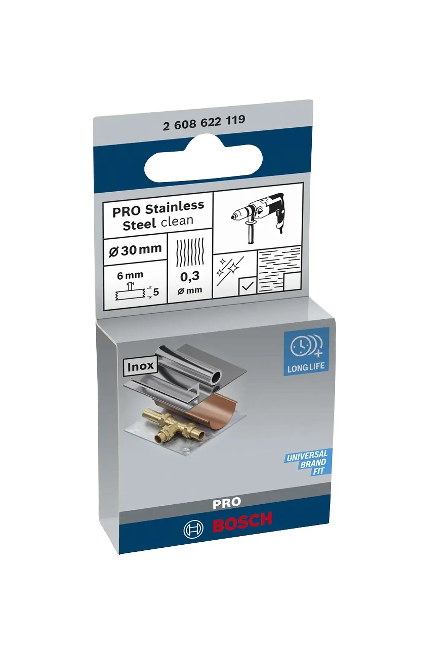 Catrabucha em disco Ø30mm PRO Stainless Steel clean BOSCH  3