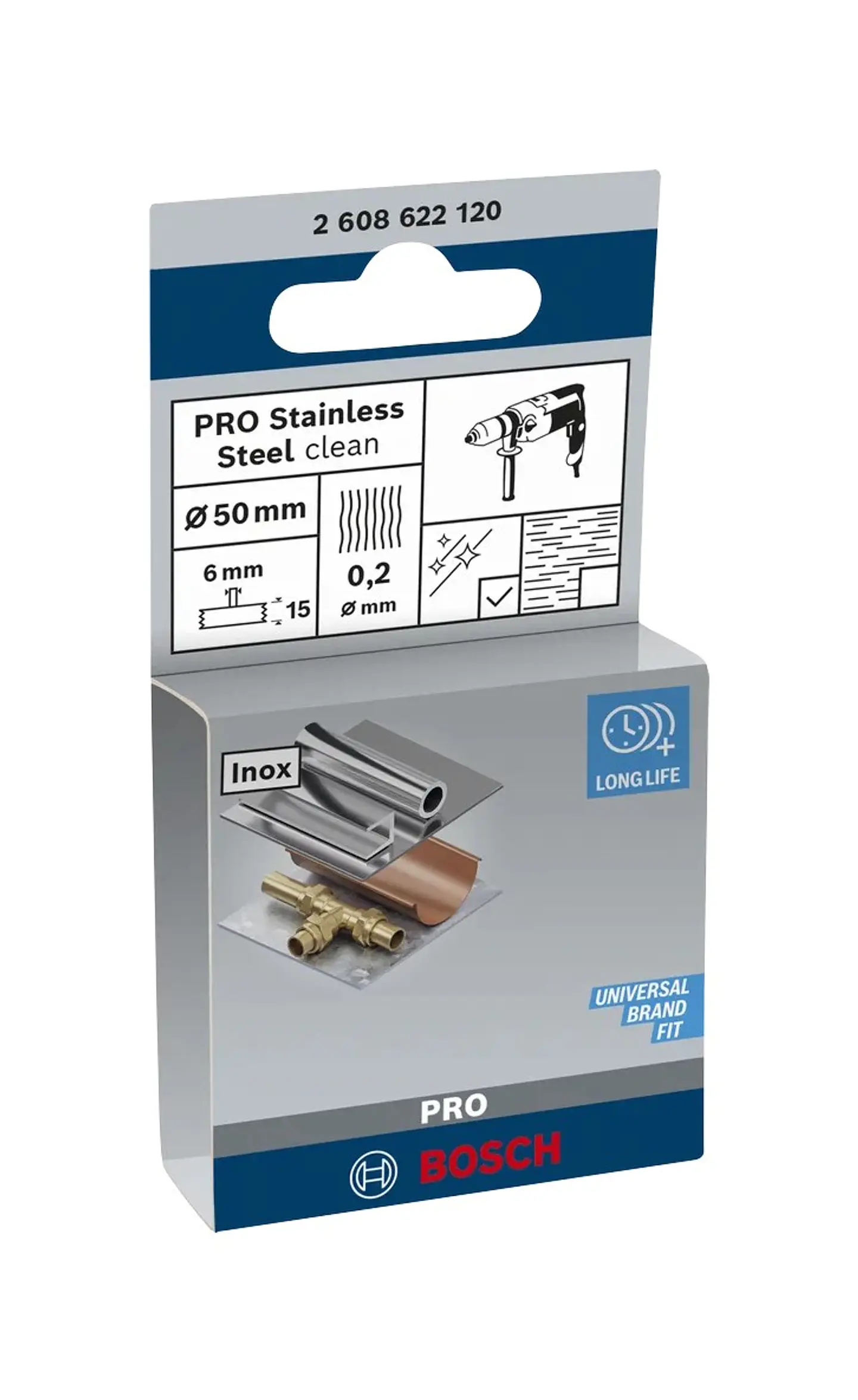Catrabucha em disco Ø50mm PRO Stainless Steel clean BOSCH 3