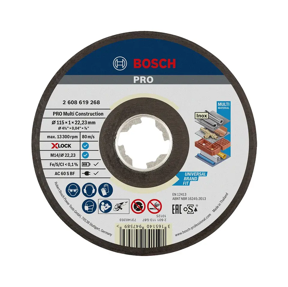 Disco abrasivo Ø115mm PRO Multi Construction colado BOSCH  1
