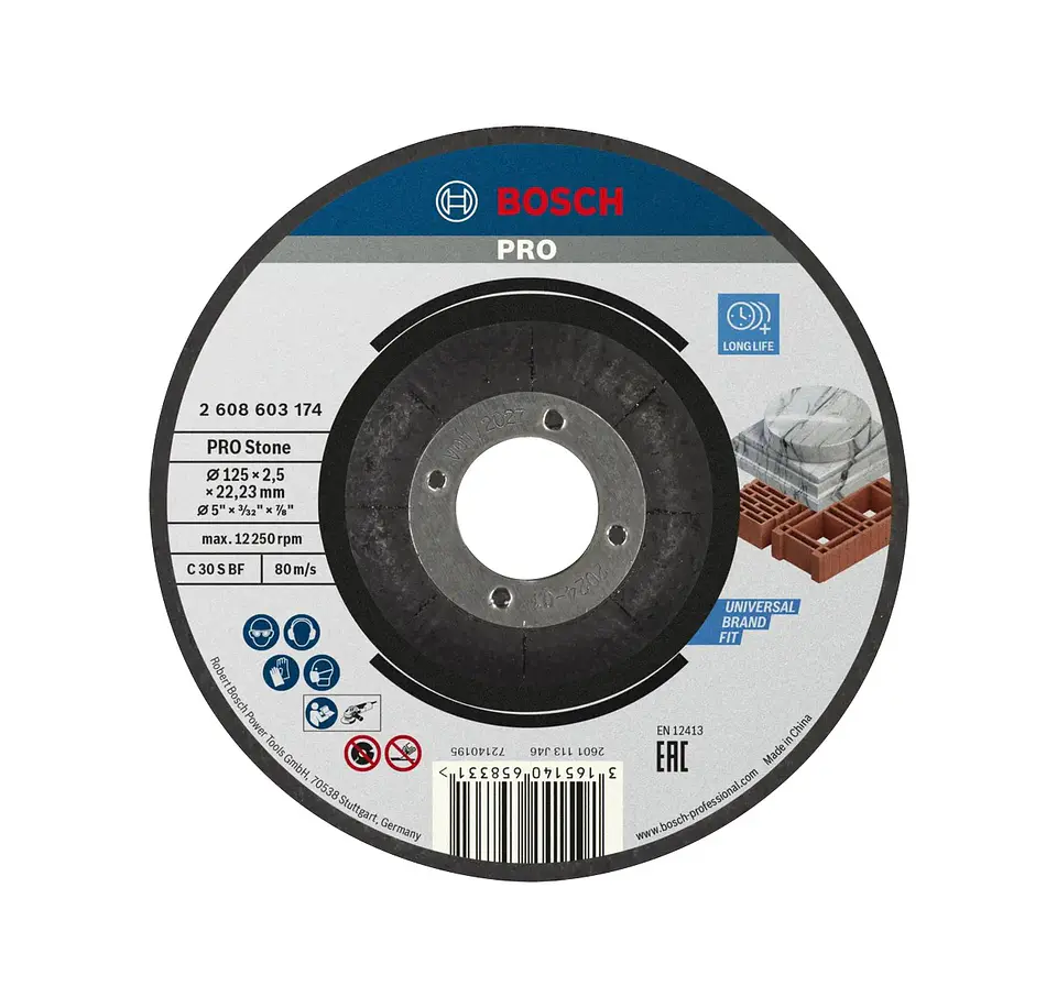 Disco abrasivo Ø125mm colado PRO Stone BOSCH 1