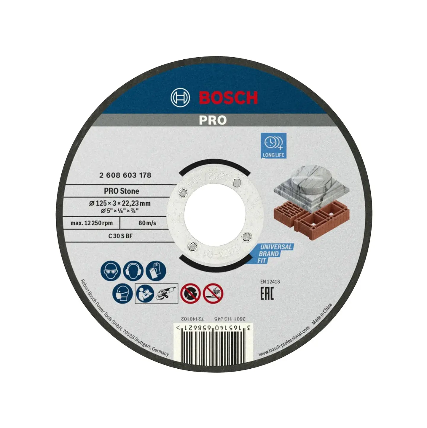 Disco abrasivo Ø125mm colado PRO Stone BOSCH 1