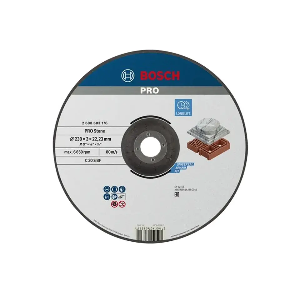 Disco abrasivo Ø230mm colado PRO Stone BOSCH  1