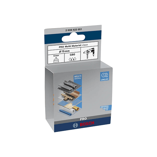 Catrabucha em copo Ø75mm PRO Multi Material clean BOSCH  4