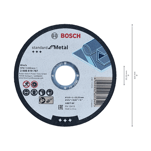 Disco de corte Standard Ø115mm para Metal BOSCH  2