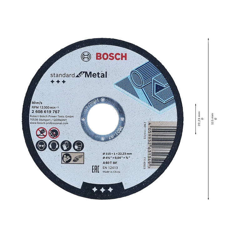 Disco de corte Standard Ø115mm para Metal BOSCH  2