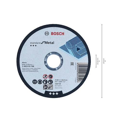 Disco de corte Standard Ø125mm para Metal BOSCH 2