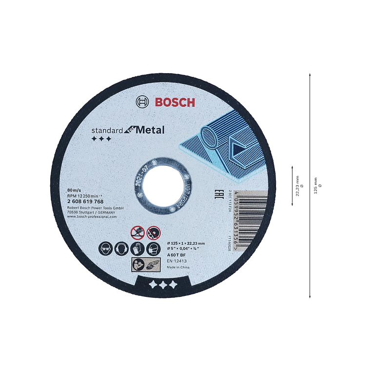 Disco de corte Standard Ø125mm para Metal BOSCH 2
