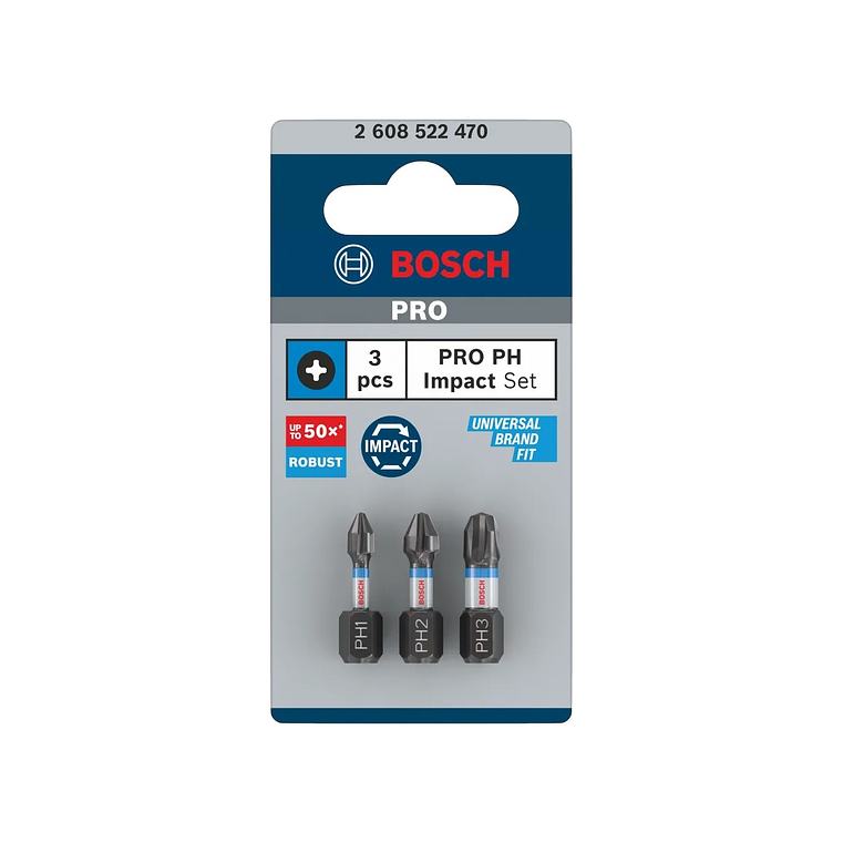 Ponta de aparafusar PRO Impact PH (3 unids) BOSCH 3