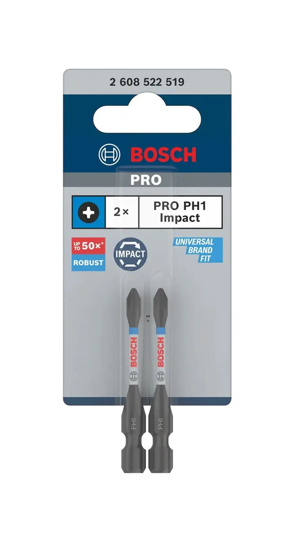 Ponta de aparafusar PRO Impact PH1 x 55mm (2 unids) BOSCH 4