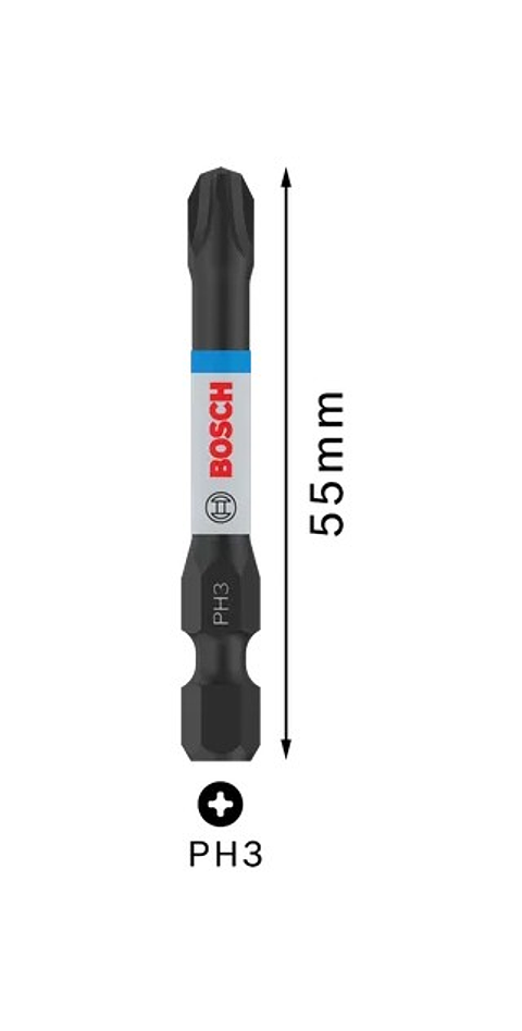 Ponta de aparafusar PRO Impact PH3 x 55mm (2 unids) BOSCH