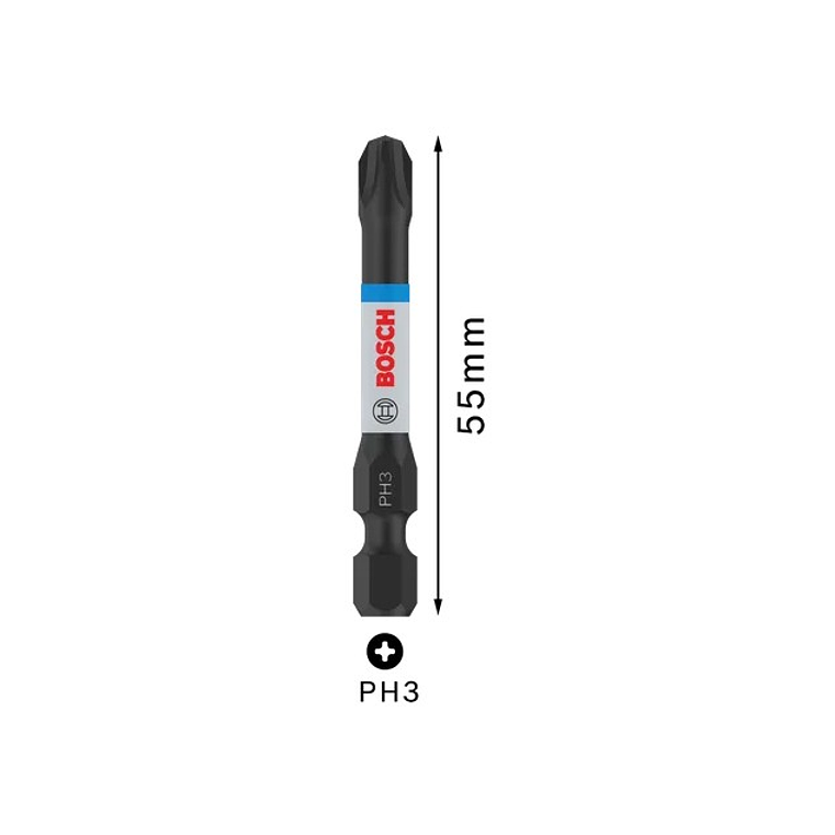 Ponta de aparafusar PRO Impact PH3 x 55mm (2 unids) BOSCH 2