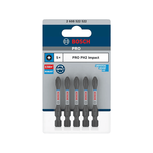 Ponta de aparafusar PRO Impact PH2 x 55mm (5 unids) BOSCH 3