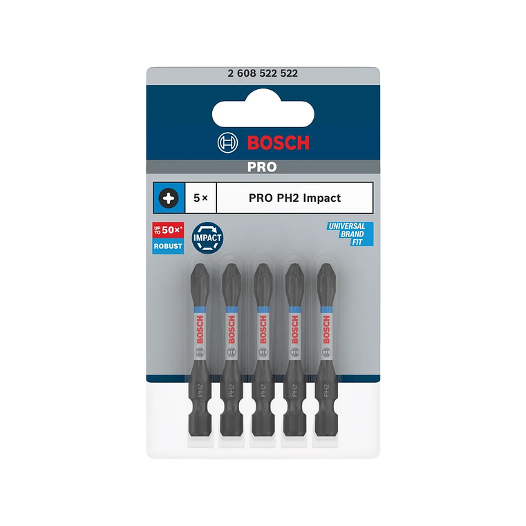 Ponta de aparafusar PRO Impact PH2 x 55mm (5 unids) BOSCH 3