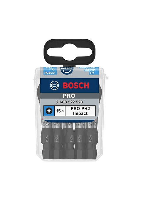 Ponta de aparafusar PRO Impact PH2 x 55mm (15 unids) BOSCH