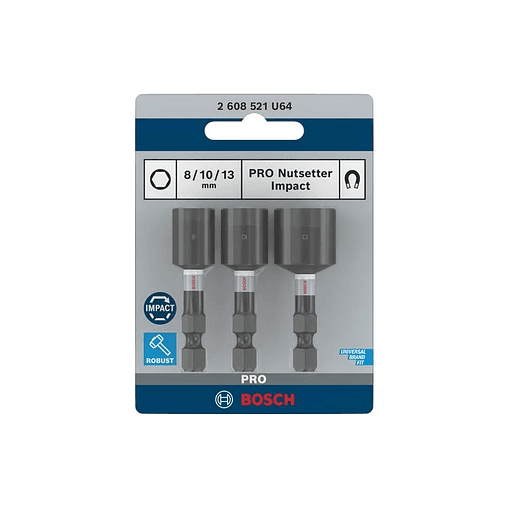 PRO Impact Nutsetter 8 / 10 / 13 mm (3 unid.) BOSCH  3