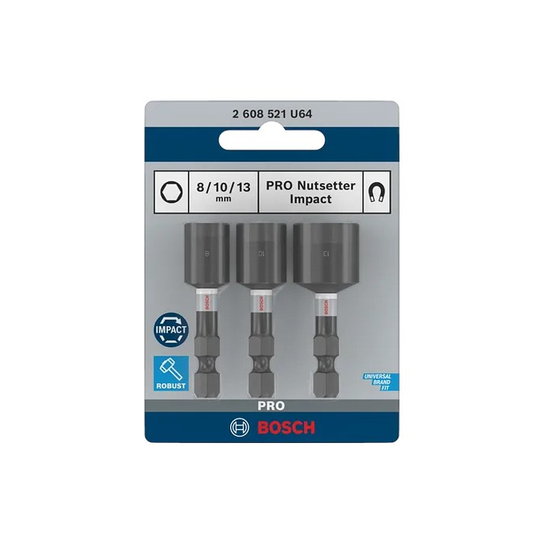 PRO Impact Nutsetter 8 / 10 / 13 mm (3 unid.) BOSCH  3