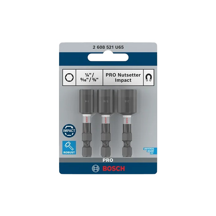PRO Impact Nutsetter 1/4 / 5/16 / 3/8 mm (3 unid.) BOSCH 3