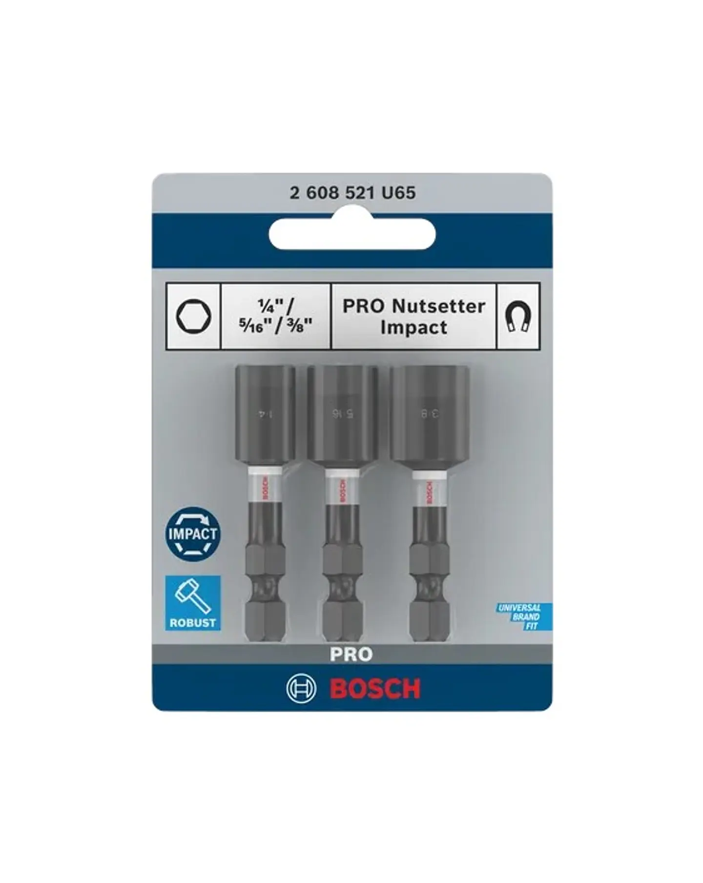 PRO Impact Nutsetter 1/4 / 5/16 / 3/8 mm (3 unid.) BOSCH 3