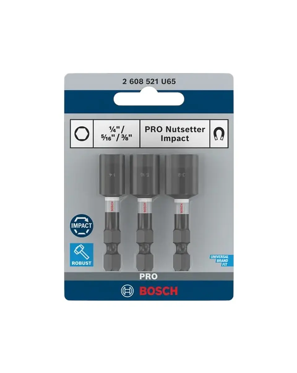 PRO Impact Nutsetter 1/4 / 5/16 / 3/8 mm (3 unid.) BOSCH 3