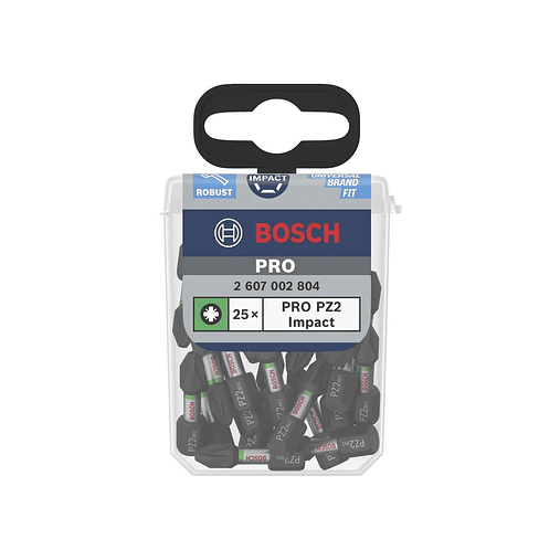 Ponta de aparafusar PRO Impact PZ2 10 x 25mm (25 unids) BOSCH  3