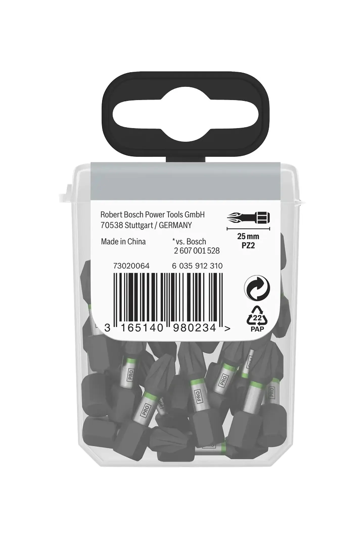 Ponta de aparafusar PRO Impact PZ2 10 x 25mm (25 unids) BOSCH  4